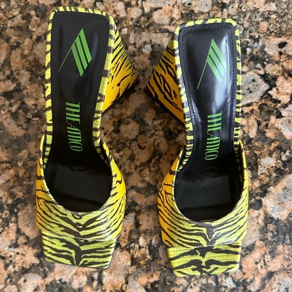 The Attico Women's Devon Anais Snake Effect Slide Sandals